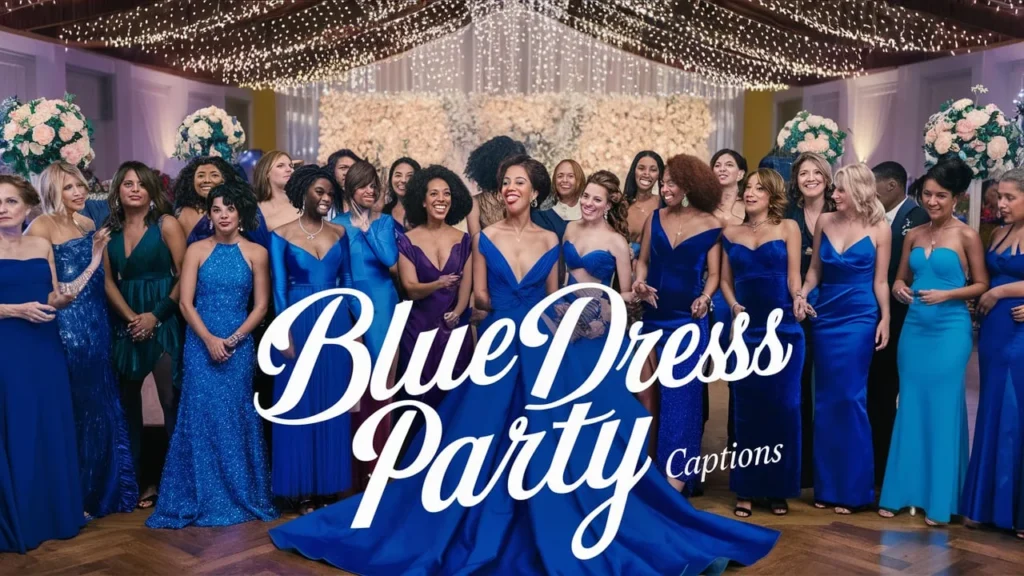 Blue Dress Party Captions