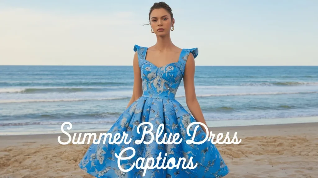 Summer Blue Dress Captions