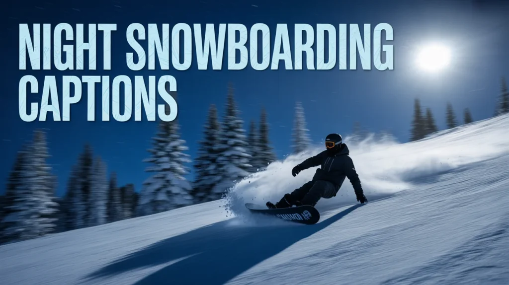 Night Snowboarding Captions