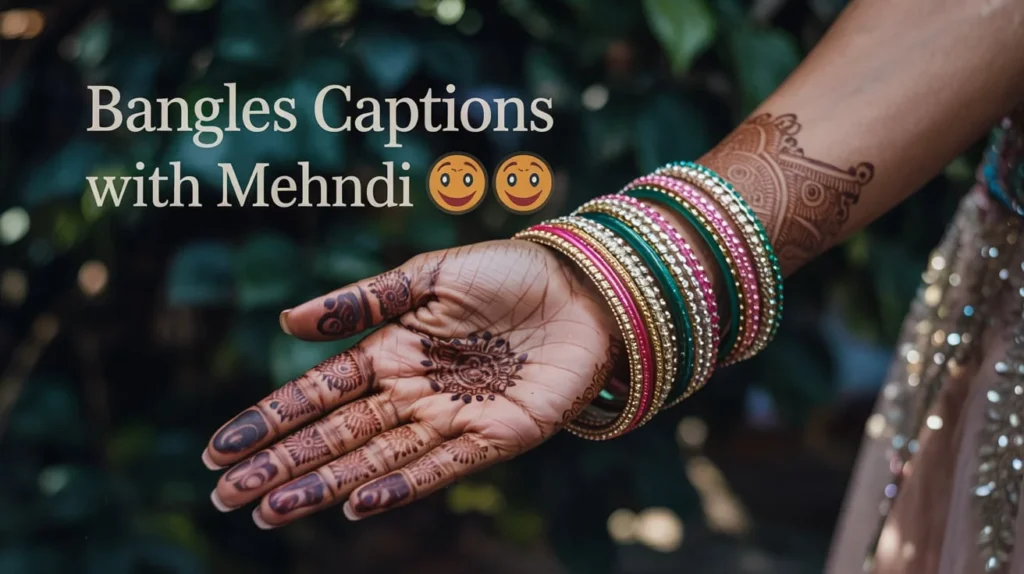 Bangles Captions with Mehndi
