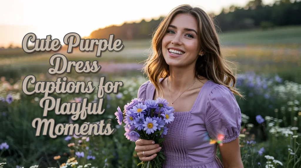Cute Purple Dress Captions for Playful Moments