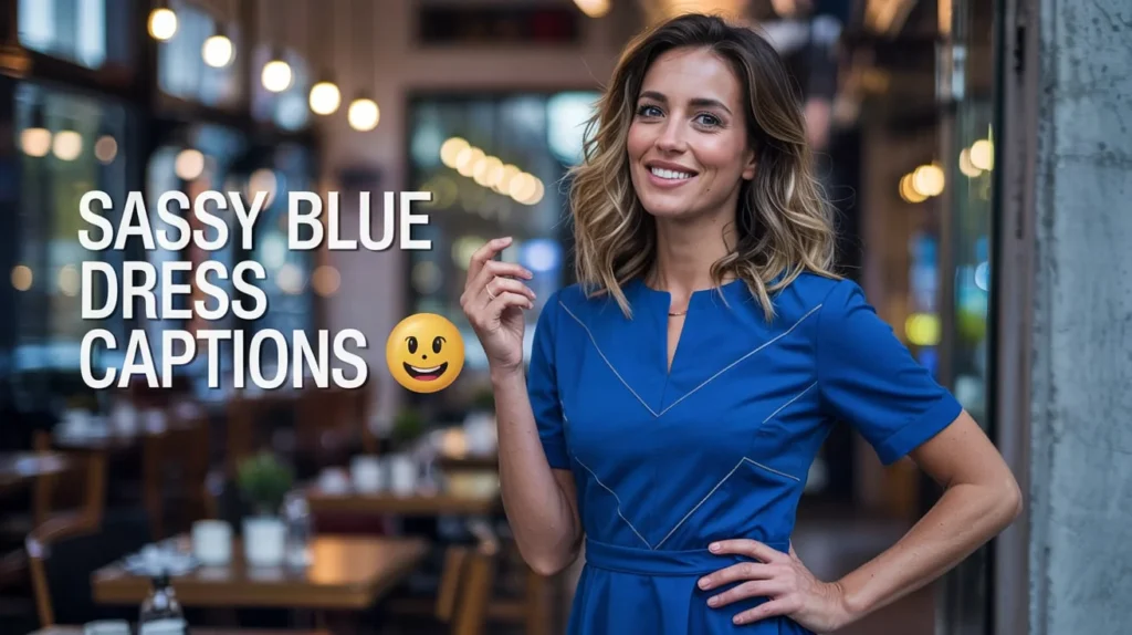Sassy Blue Dress Captions