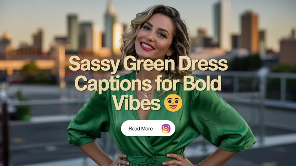Sassy Green Dress Captions for Bold Vibes