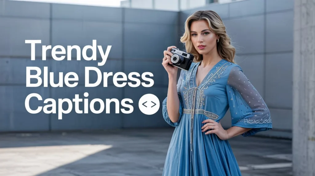 Trendy Blue Dress Captions